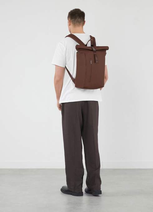 Lipault Lost In Berlin Rolltop Backpack 2.0  Spiced Mocha